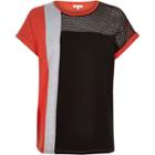 River Island Womens Mesh Color Block T-shirt