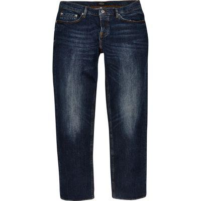 River Island Mens Vintage Wash Dean Straight Jeans