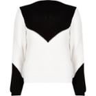 River Island Womens White Knitted Zip Back Jumper
