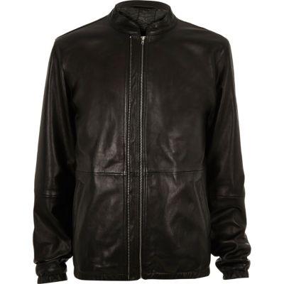 River Island Mens Ymc Leather Bomber Jacket