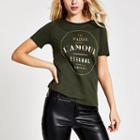River Island Womens Printed Short Sleeve Fitted T-shirt