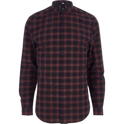 River Island Mens Big And Tall Check Long Sleeve Shirt