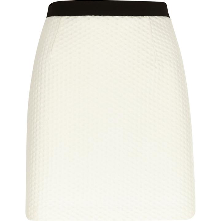 River Island Womens White Textured A-line Skirt