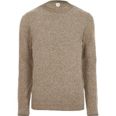 River Island Mens Waffle Knit Slim Fit Sweater