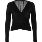 River Island Womens Pleated Lace Wrap Top