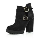 River Island Womens Suede Cut Out Ankle Boots