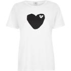 River Island Womens White 'ri' Heart Print Fitted T-shirt
