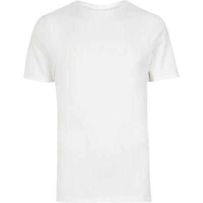 River Island Mens White Muscle Fit Crew Neck T-shirt