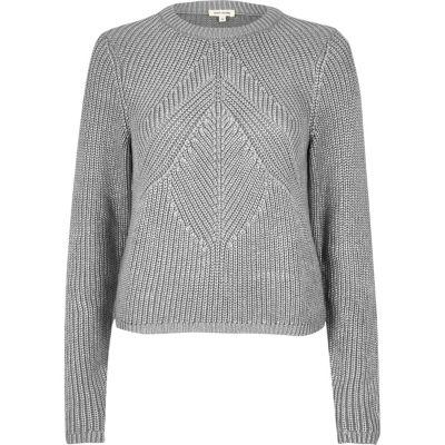 River Island Womens Silver Stitch Sweater