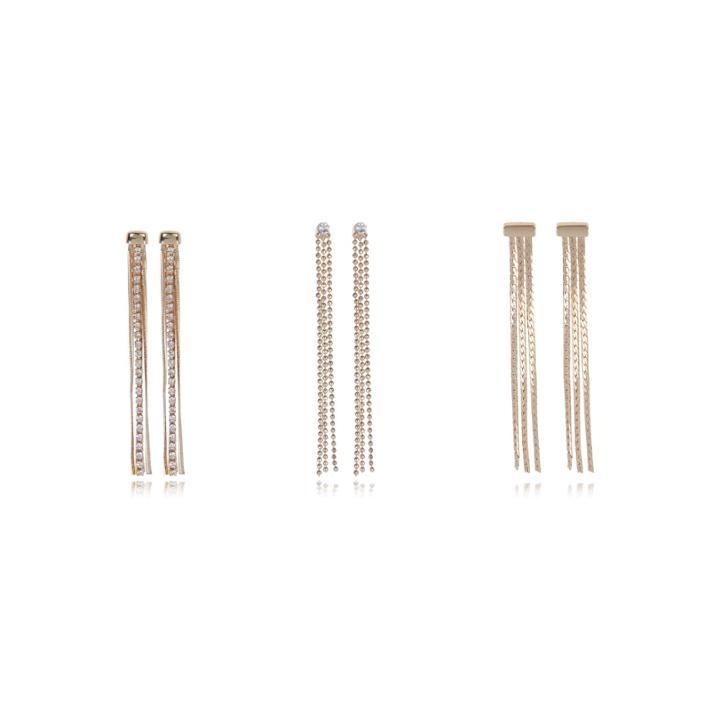 River Island Womens Gold Tone Dangly Earrings Pack