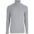 River Island Mens Ribbed Muscle Fit Roll Neck Jumper
