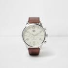 River Island Mens Strap Round Cream Face Watch