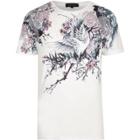 River Island Mens White Oriental Floral Print T-shirt