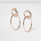 River Island Womens Rose Gold Interlinked Hoop Earrings