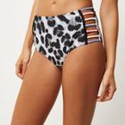 River Island Womens Leopard Print Cut-out Bikini Bottoms