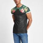 River Island Mens Floral Shoulder Print Slim Fit T-shirt