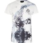 River Island Mens White And Leopard Glitch Print T-shirt