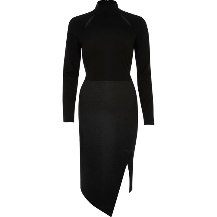 River Island Womens Ri Studio Split Shoulder Bodycon Dress