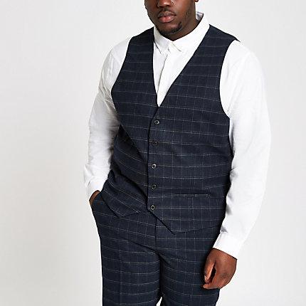 River Island Mens Big And Tall Check Vest