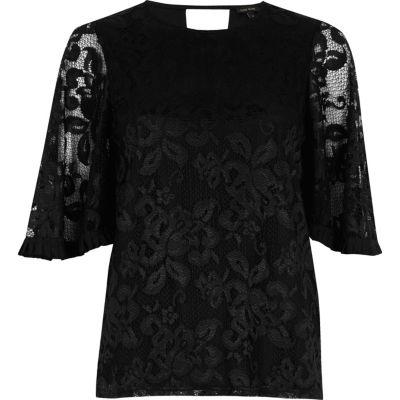 River Island Womens Frill Flute Sleeve Top