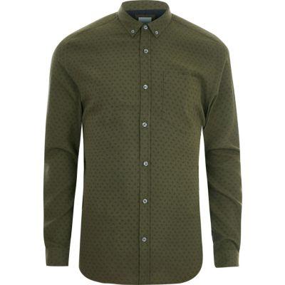 River Island Mens Paisley Slim Fit Button-down Shirt