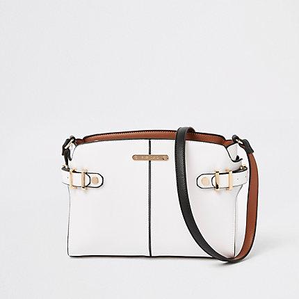 River Island Womens White Tab Side Cross Body Bag