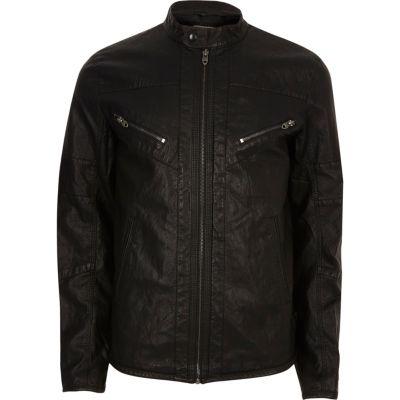 River Island Mensblack Jack & Jones Vintage Zip Jacket