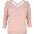 River Island Womens Pastel Knitted Cross Back Sweater