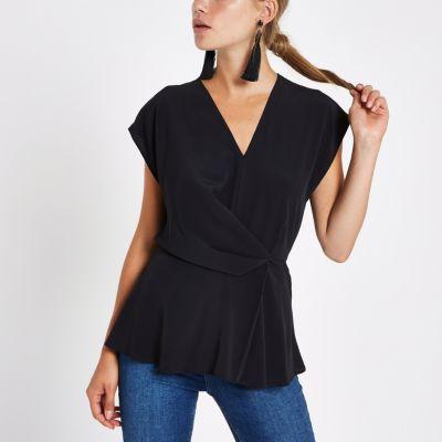 River Island Womens Wrap Tuck Front Blouse
