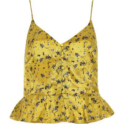 River Island Womens Floral Peplum Hem Cami Top