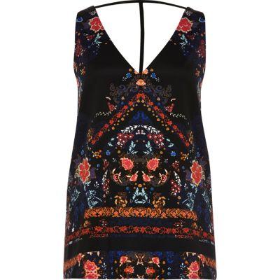 River Island Womens Print T-bar Cami Top