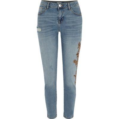 River Island Womens Bead Embellished Alannah Skinny Jeans