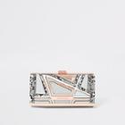 River Island Womens Snake Embossed Cutabout Cliptop Purse