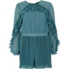 River Island Womens Long Sleeve Pleated Frill Romper