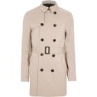 River Island Mens Double Breasted Belted Trench Coat