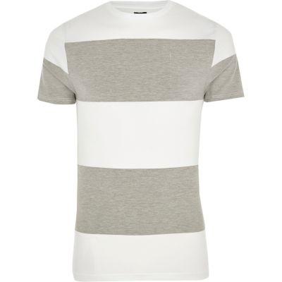 River Island Mens Marl Colour Block Muscle Fit T-shirt