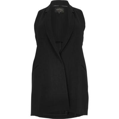 River Island Womens Plus Sleeveless Cut-out Tux Jacket