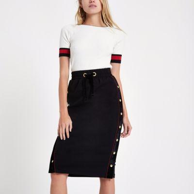 River Island Womens Popper Velvet Side Pencil Skirt