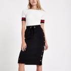 River Island Womens Popper Velvet Side Pencil Skirt