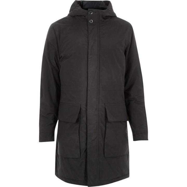 River Island Mensnavy Hooded Parka Coat