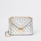 River Island Womens Metallic Silver Quilted Cross Body Bag