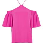 River Island Womens Cold Shoulder Cross Neck Top