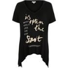 River Island Womens Beginnings Slogan Oversized T-shirt