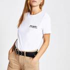 River Island Womens White 'pour Toujours' Fitted T-shirt