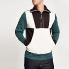 River Island Mens Colour Block Funnel Neck Half Zip Top