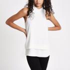 River Island Womens White Halter Neck Double Layer Blouse