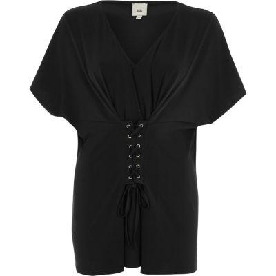River Island Womens Corset Front V Neck Kaftan Top
