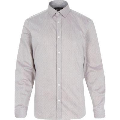 River Island Mens Dark Spot Print Formal Shirt