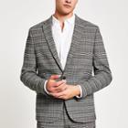 River Island Mens Check Stretch Skinny Suit Jacket