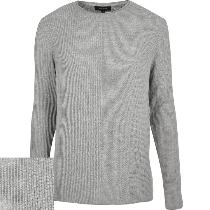 River Island Menslight Plain Knitted Jumper